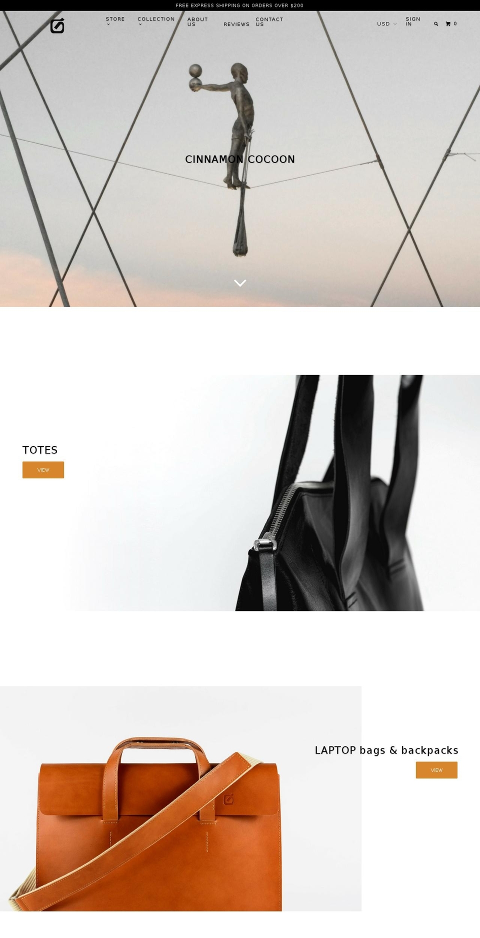 cinnamoncocoon.com shopify website screenshot