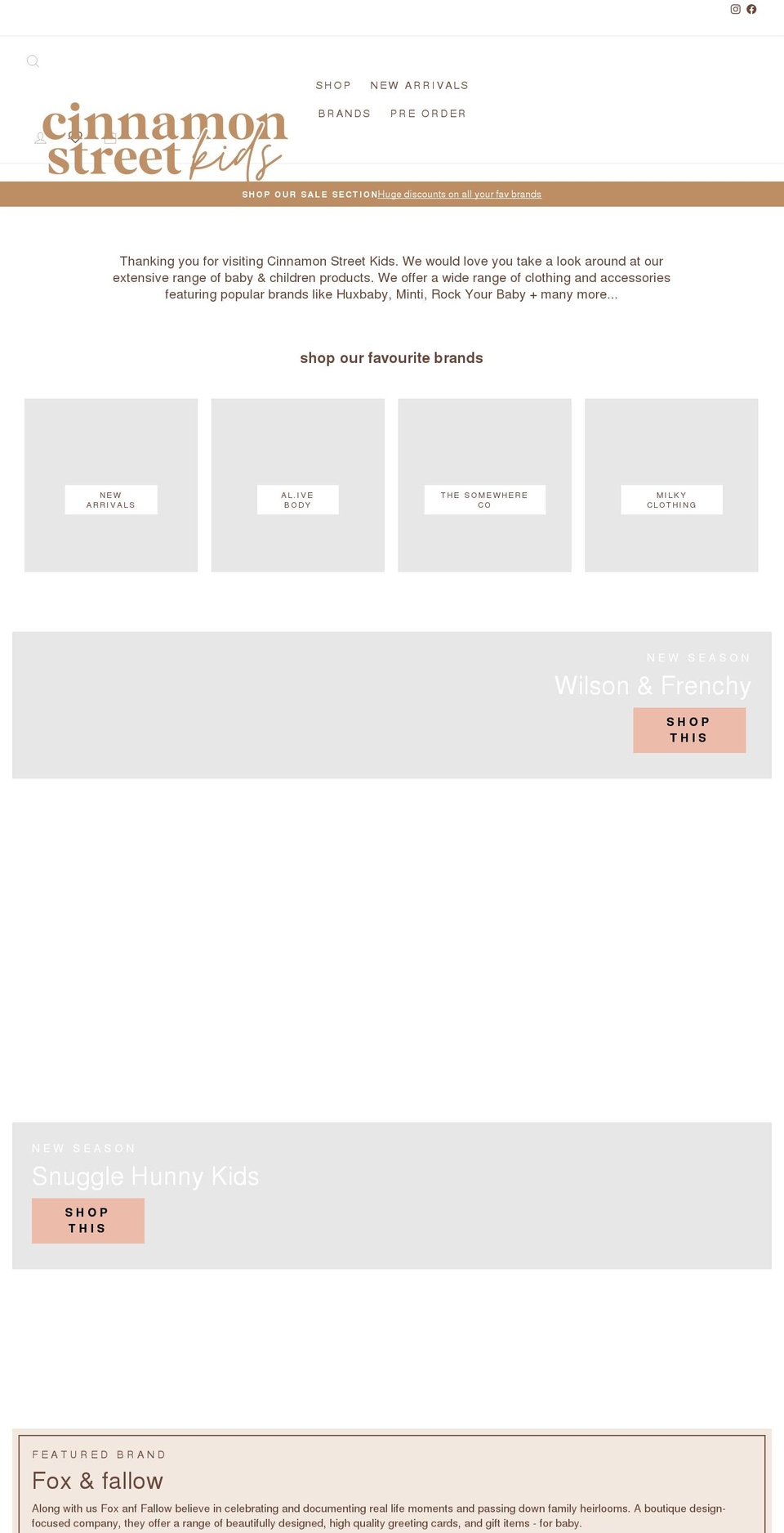 cinnamonstreetkids.com.au shopify website screenshot