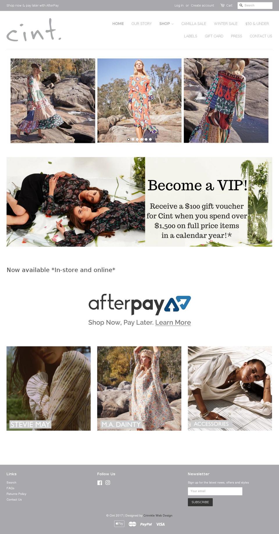 cint.com.au shopify website screenshot