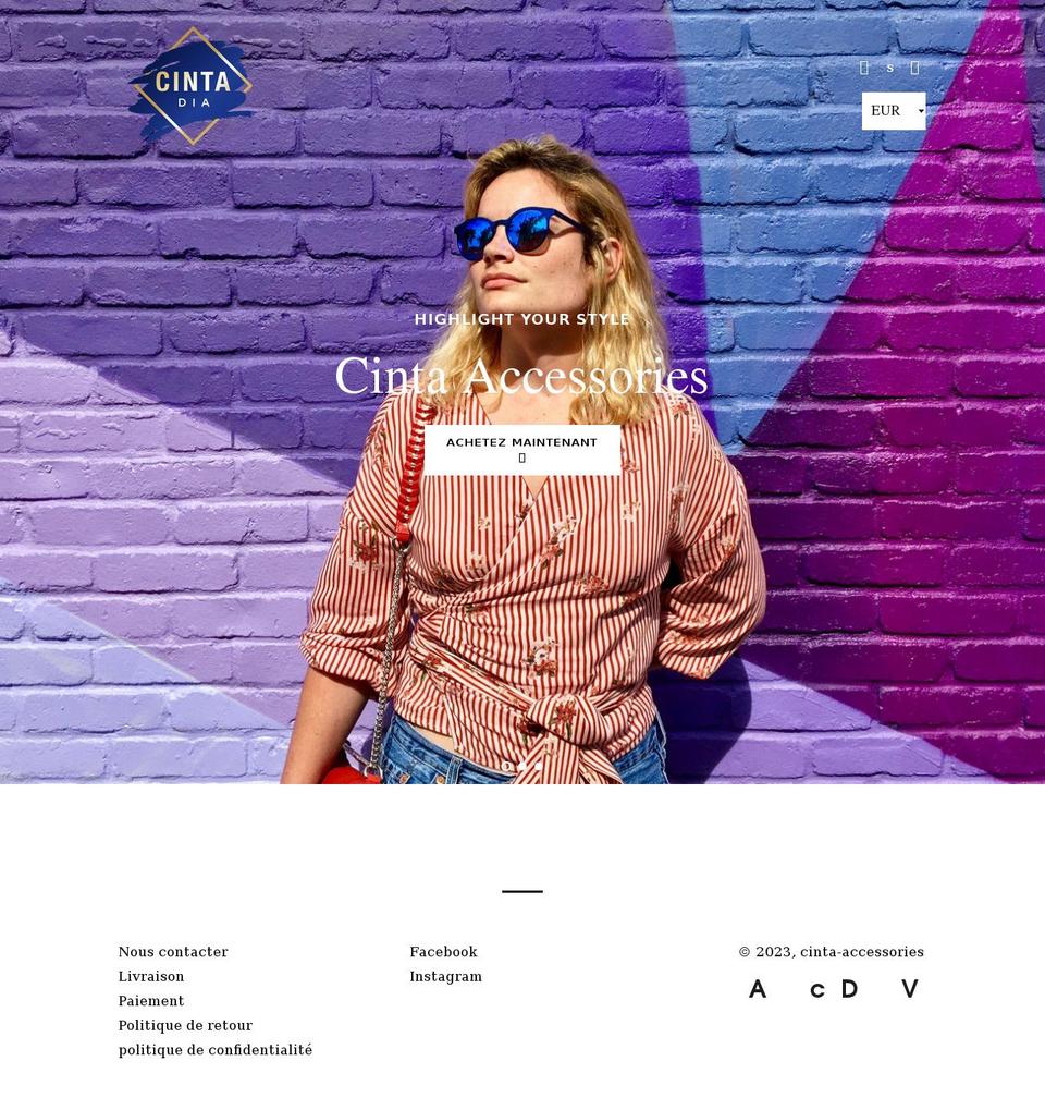 cinta-accessories.com shopify website screenshot