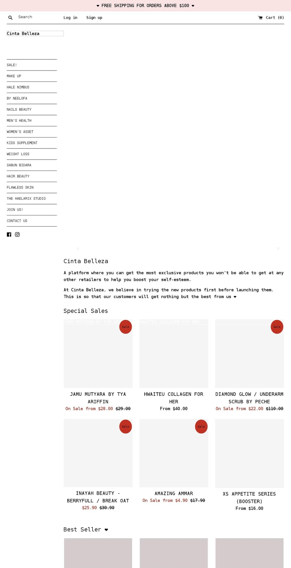 cintabelleza.com shopify website screenshot