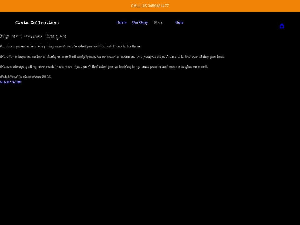 cintacollections.com.au shopify website screenshot
