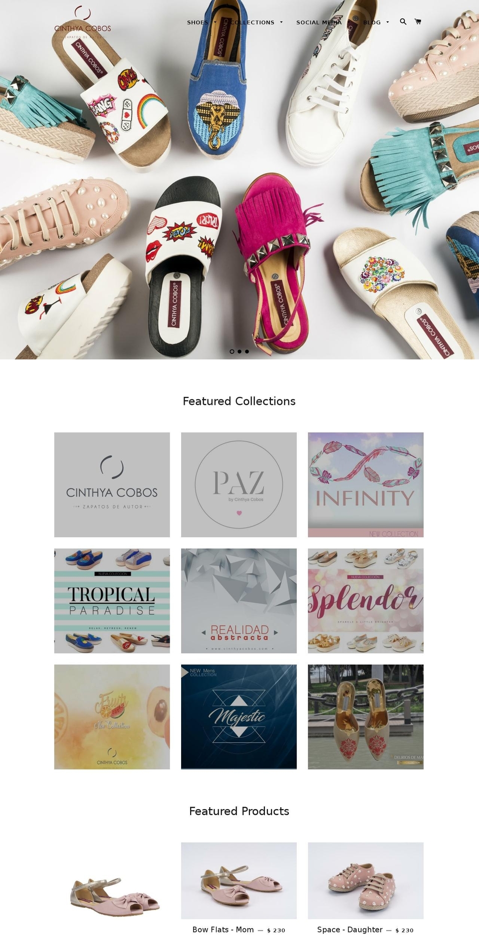 cinthyacobos.com — Shopify storefront screenshot