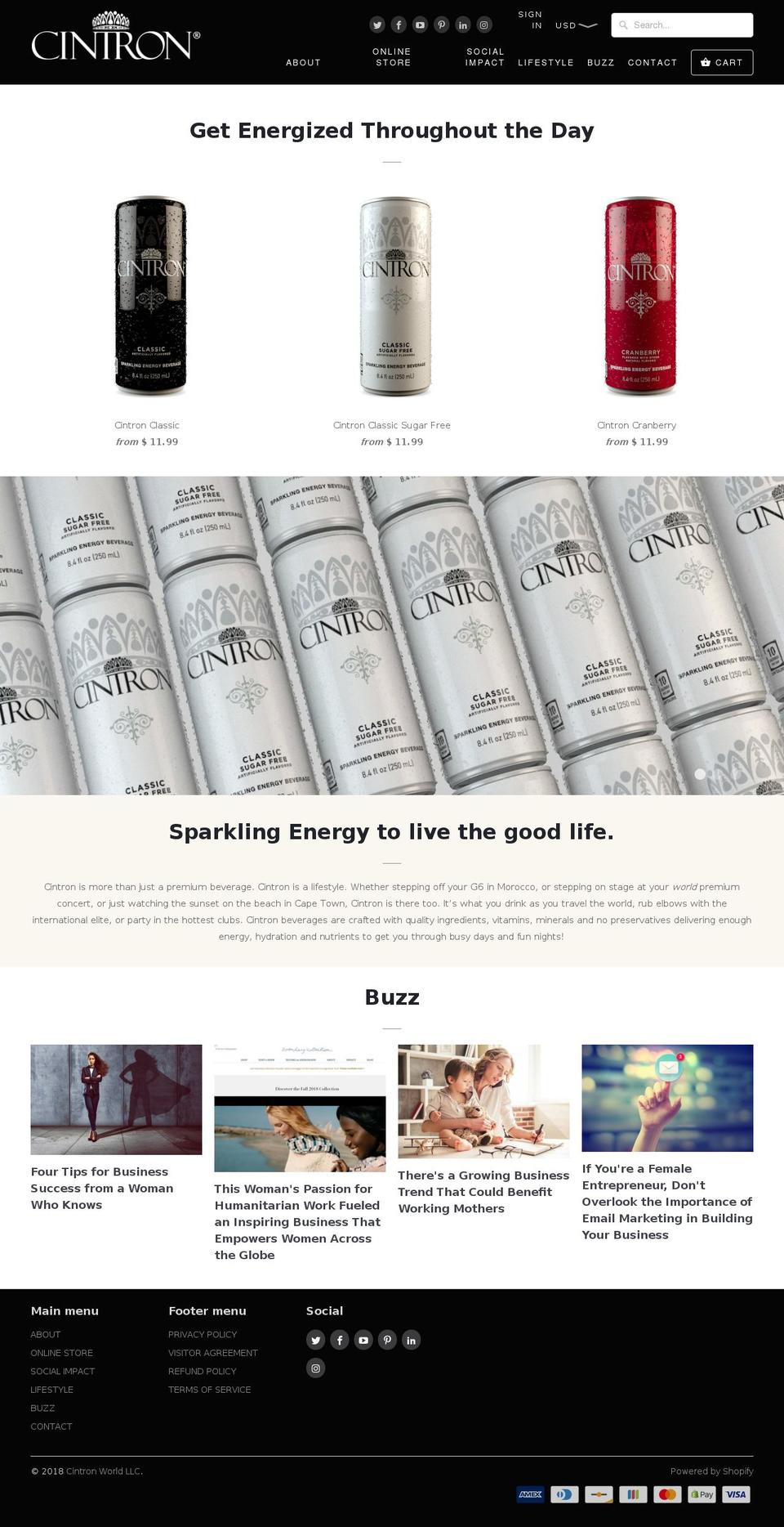 cintronenergyenhancer.com — Shopify storefront screenshot