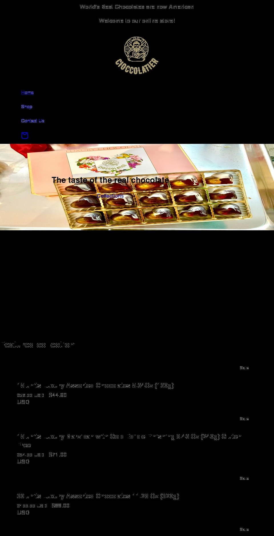 cioccolatier.com shopify website screenshot