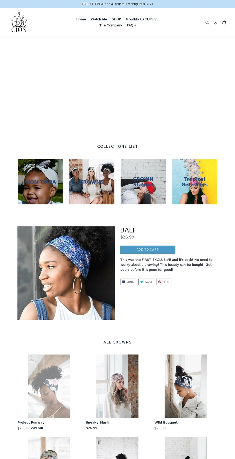 cioncrown.com — Shopify storefront screenshot