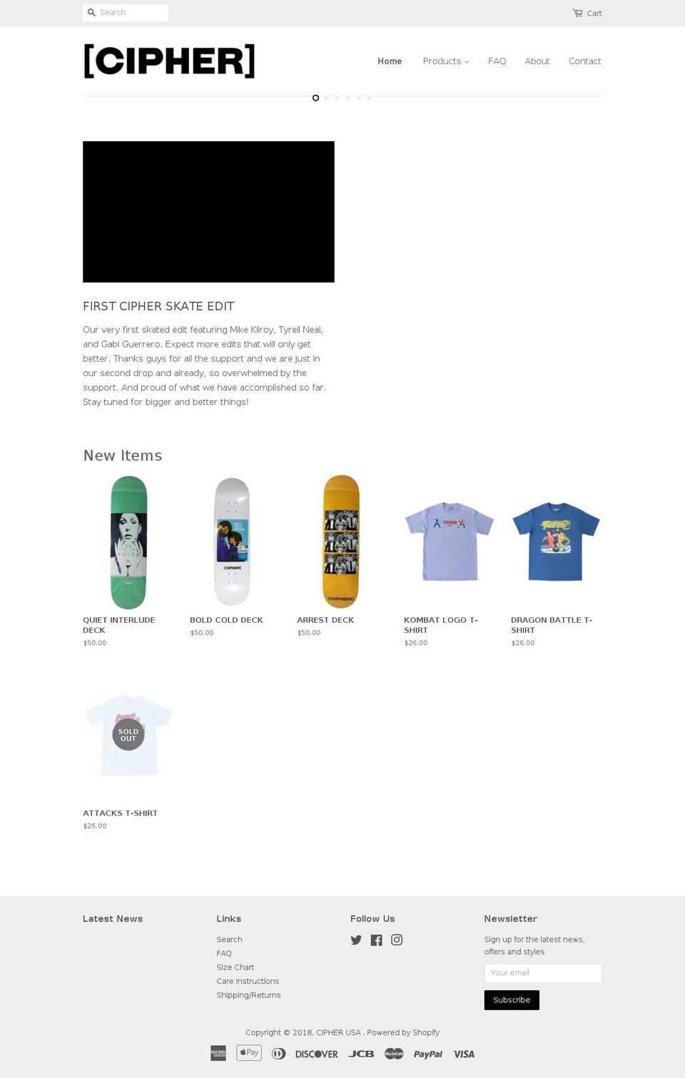 cipherusa.com — Shopify storefront screenshot