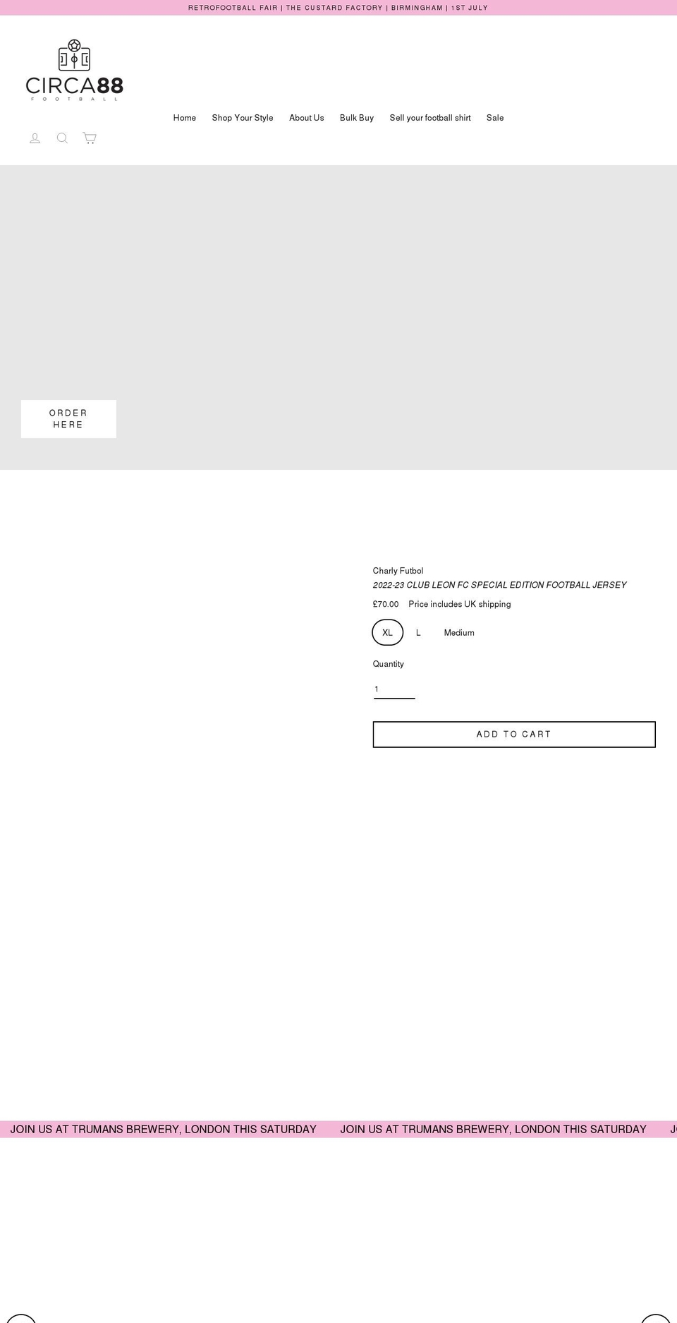 circa88football.com shopify website screenshot