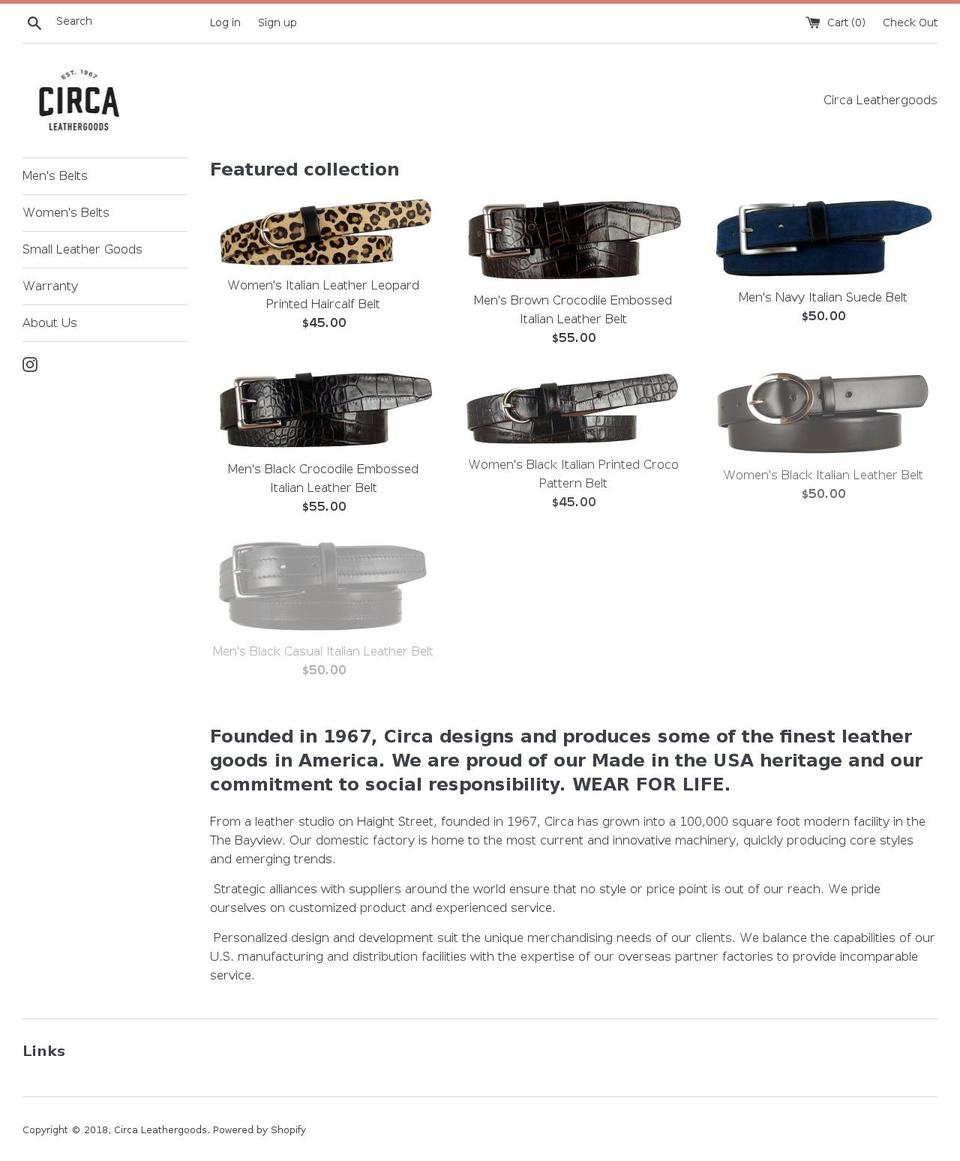 circaleathergoods.com — Shopify storefront screenshot