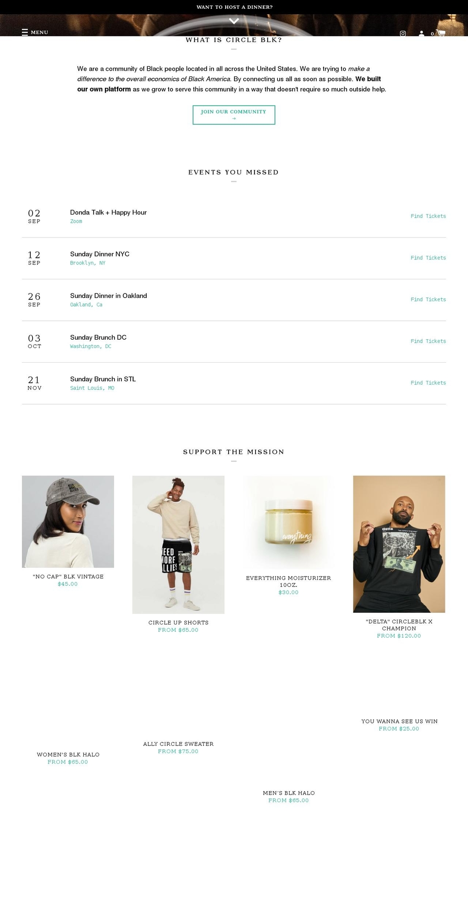 circleblk.com shopify website screenshot