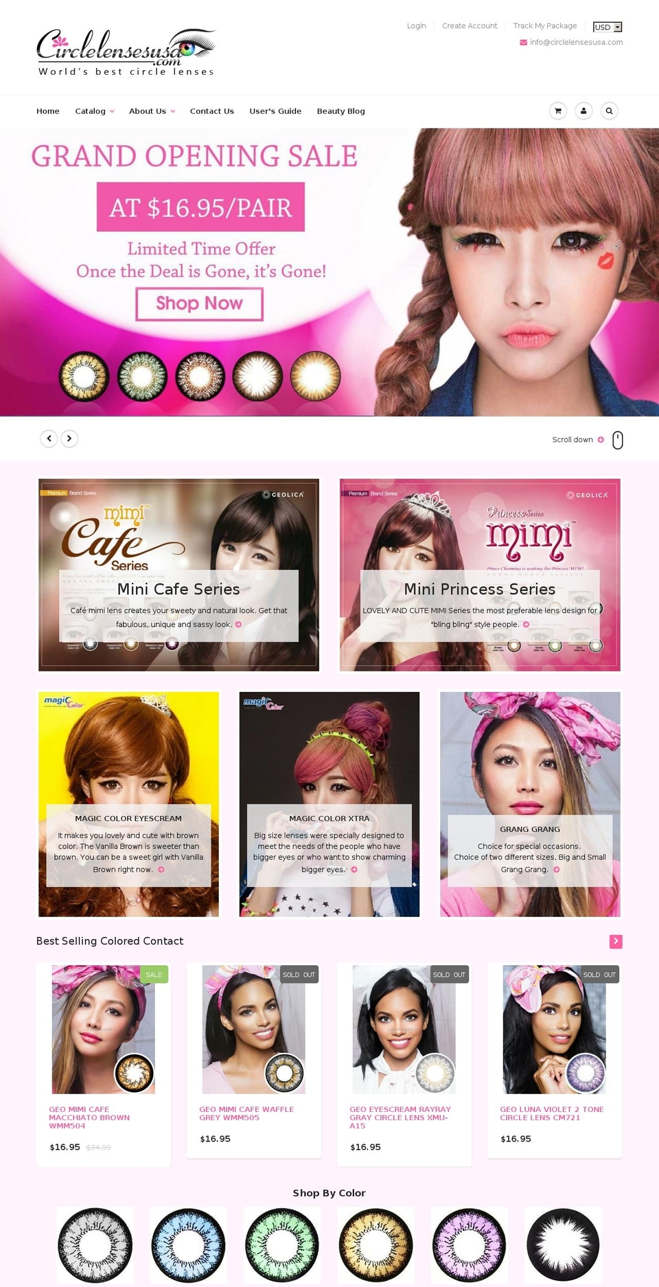 ShowTime Shopify theme site example circlelensesusa.com
