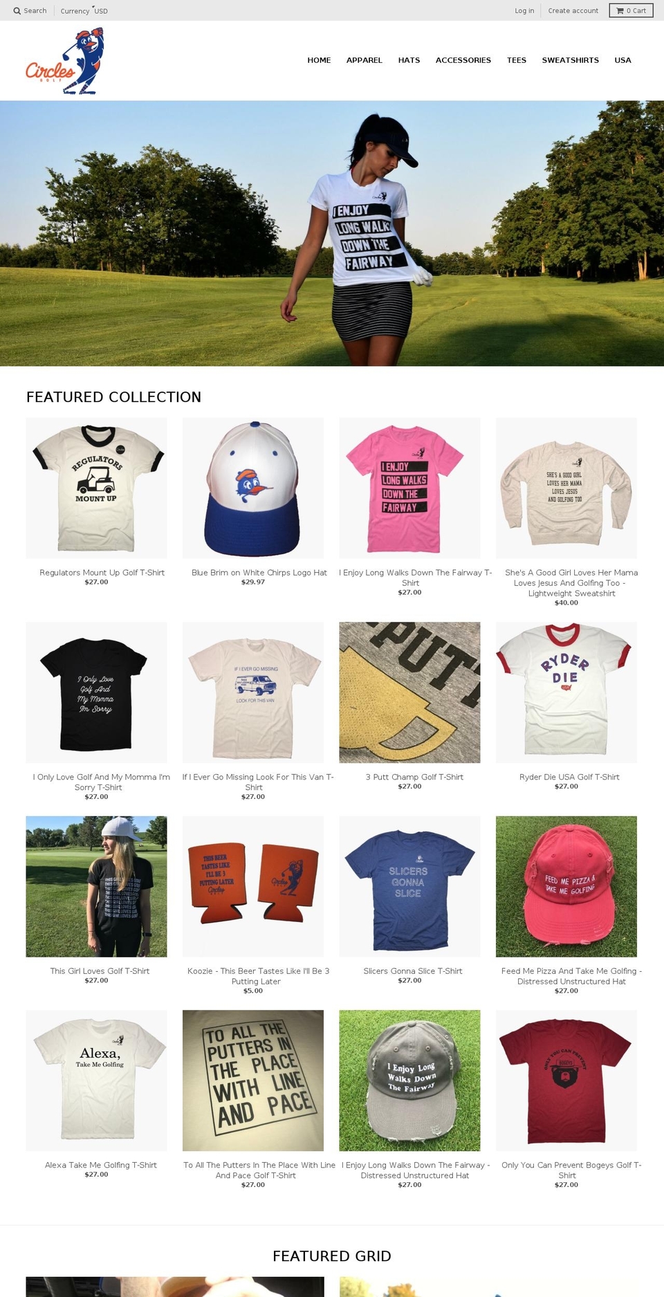 circlesgolf.com — Shopify storefront screenshot