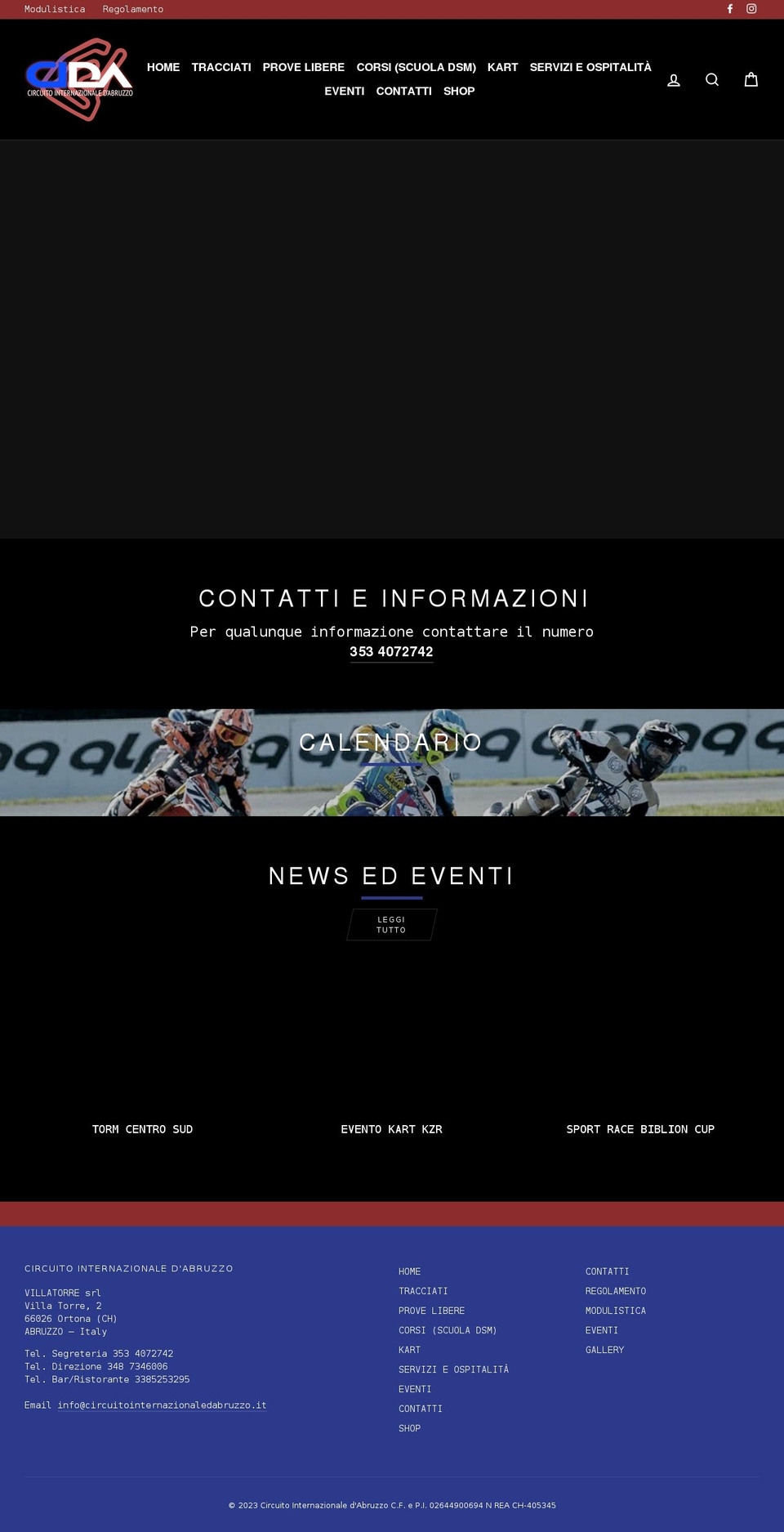 circuitointernazionaledabruzzo.it shopify website screenshot