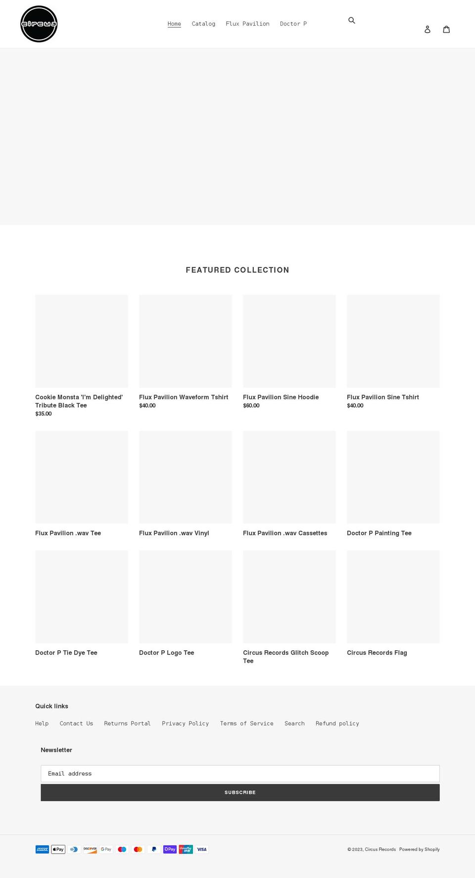 circus-records.shop shopify website screenshot