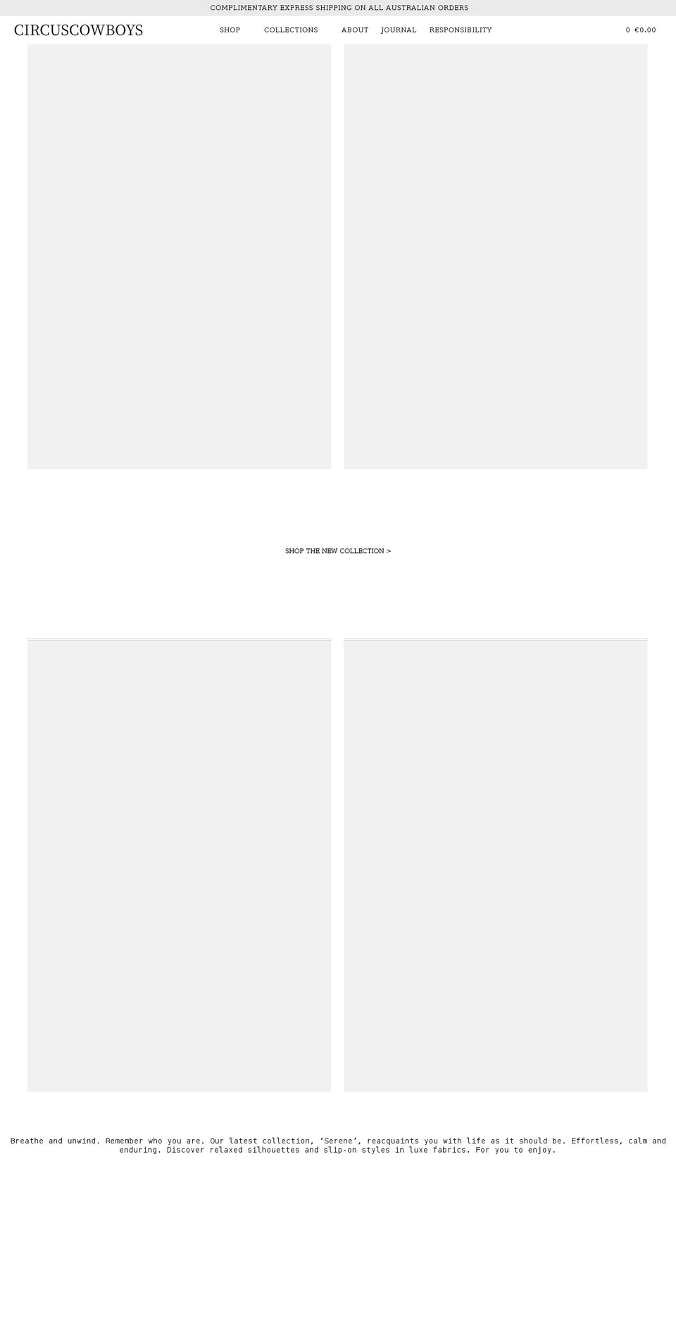 circuscowboys.com shopify website screenshot