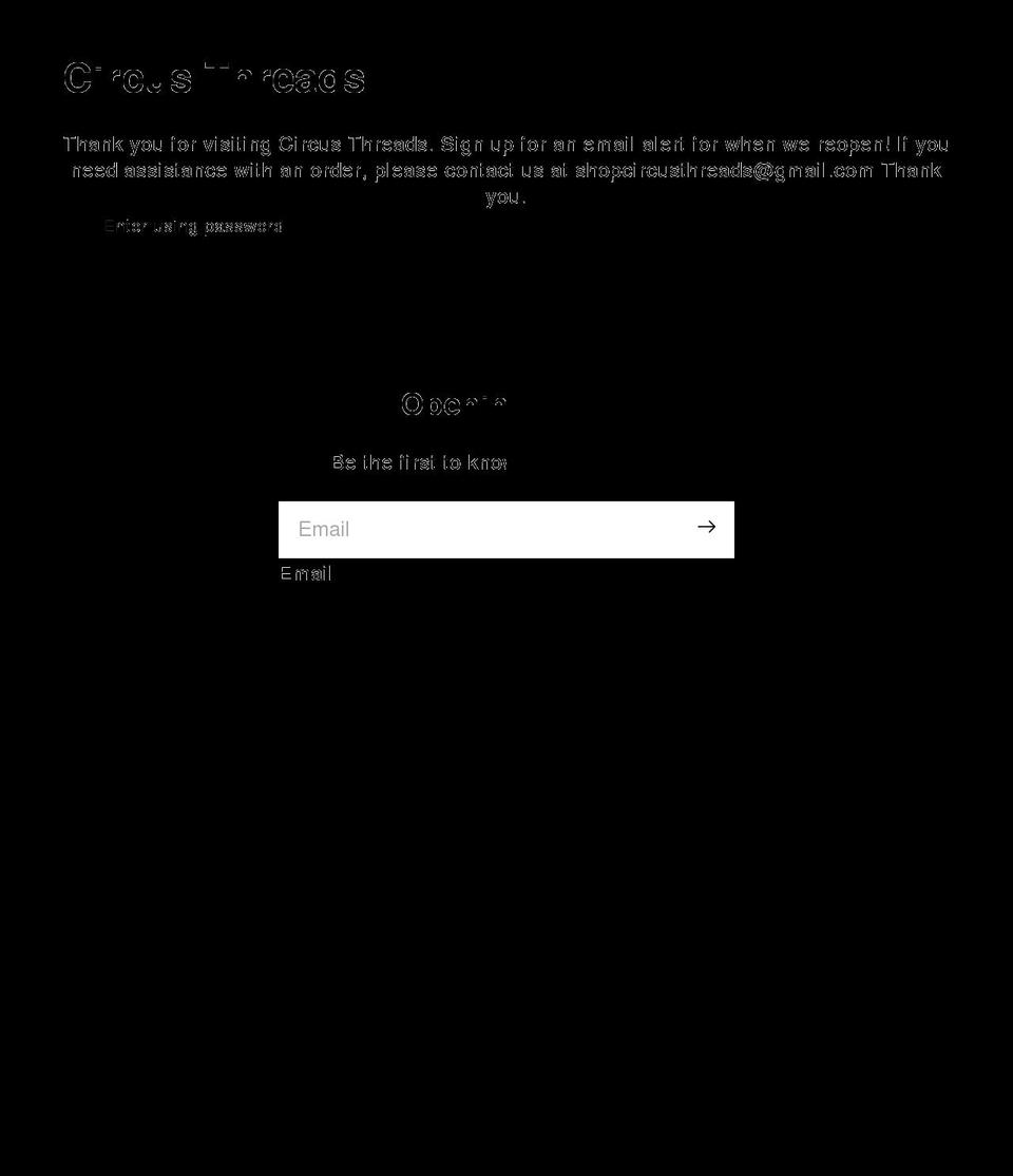 circusthreads.com shopify website screenshot