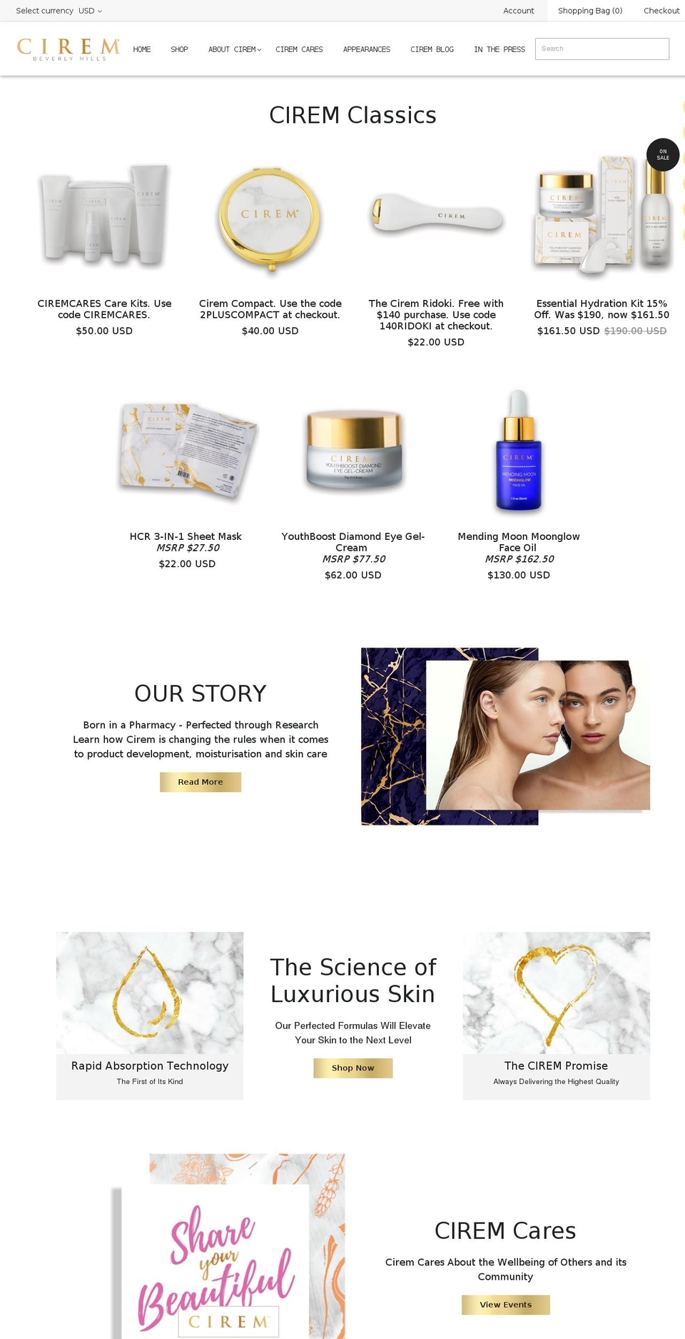 Cirem Store 2018 - 2nd GEN - Production Shopify theme site example cirem.com