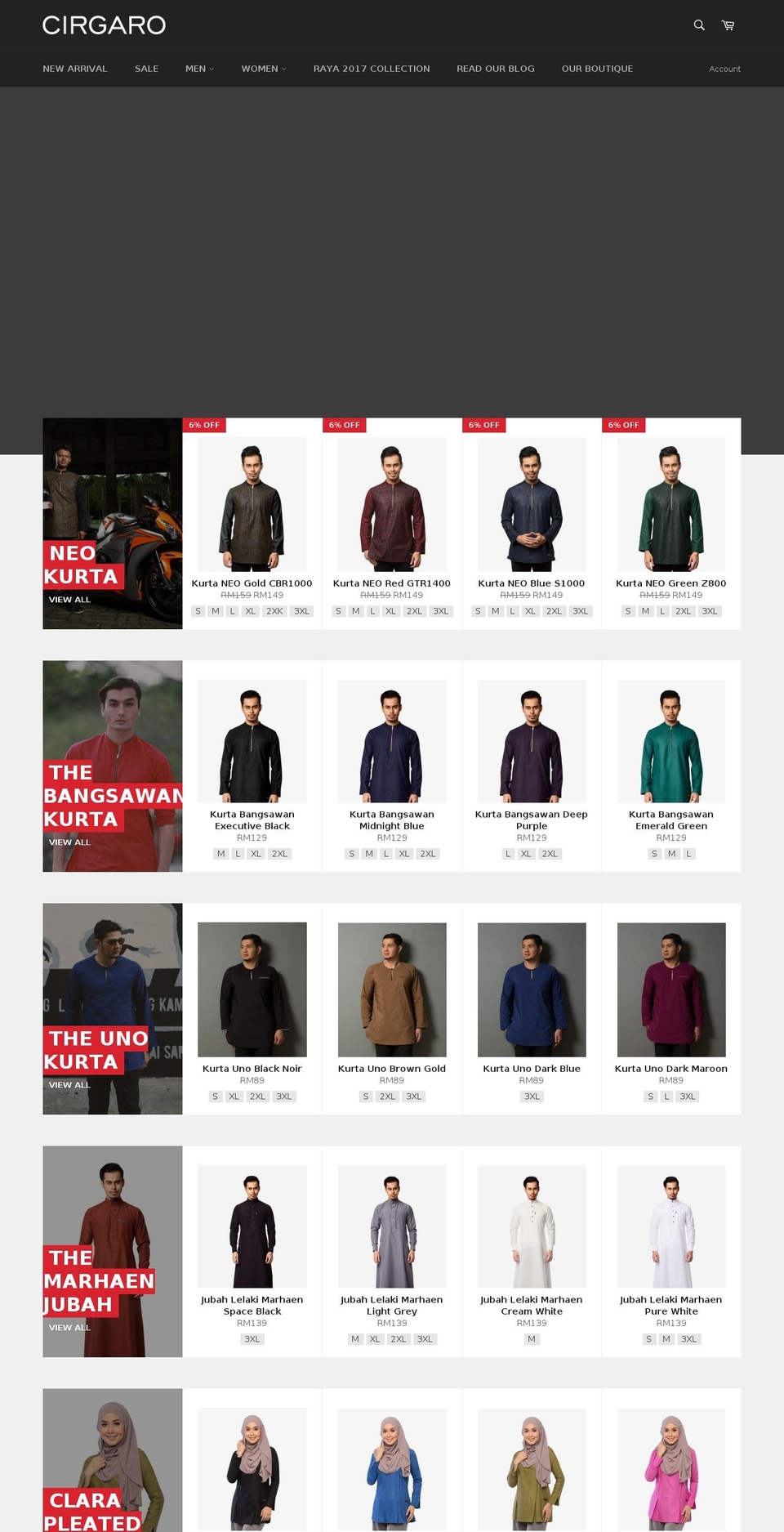 cirgaro.com shopify website screenshot