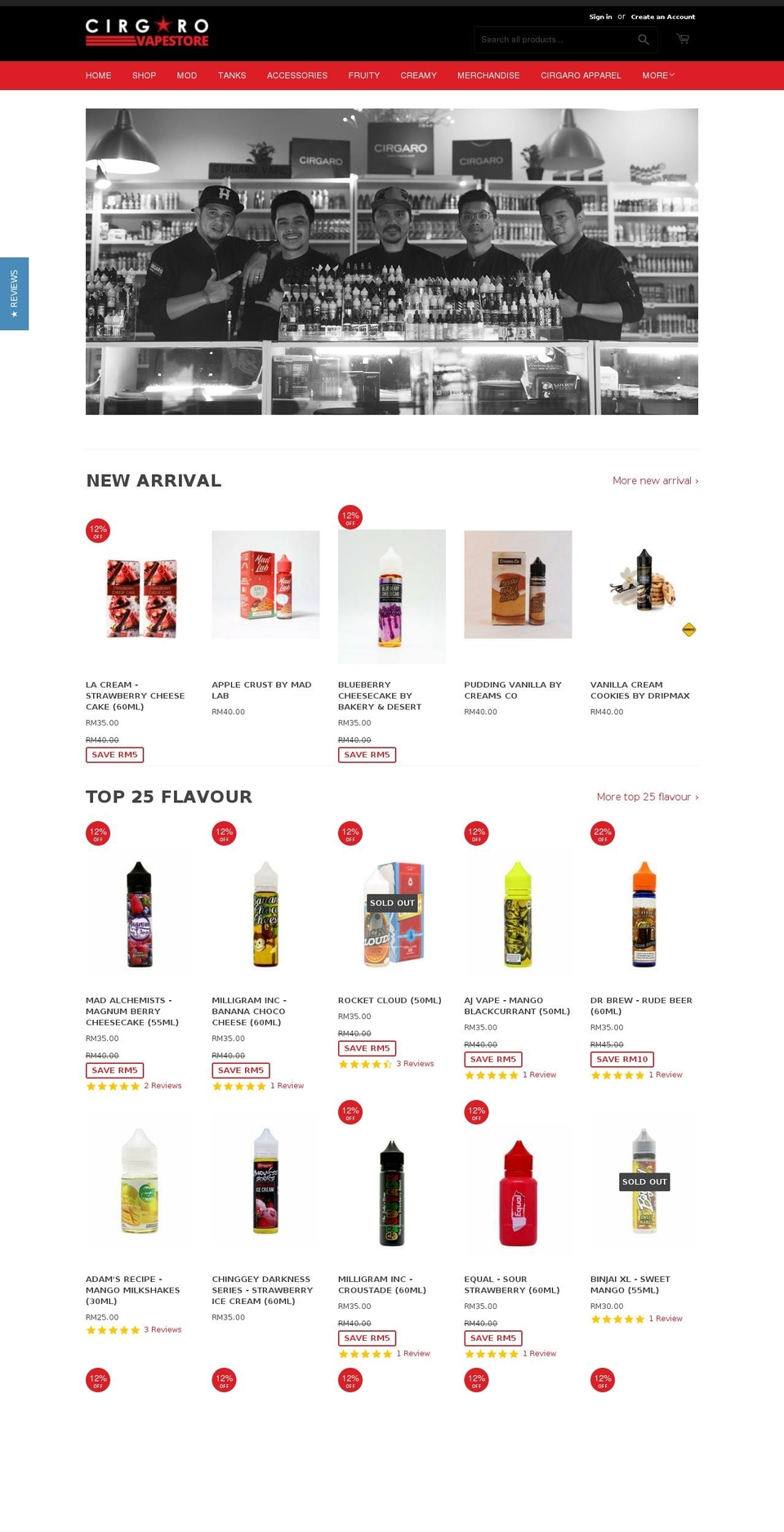 cirgarovapestore.com shopify website screenshot