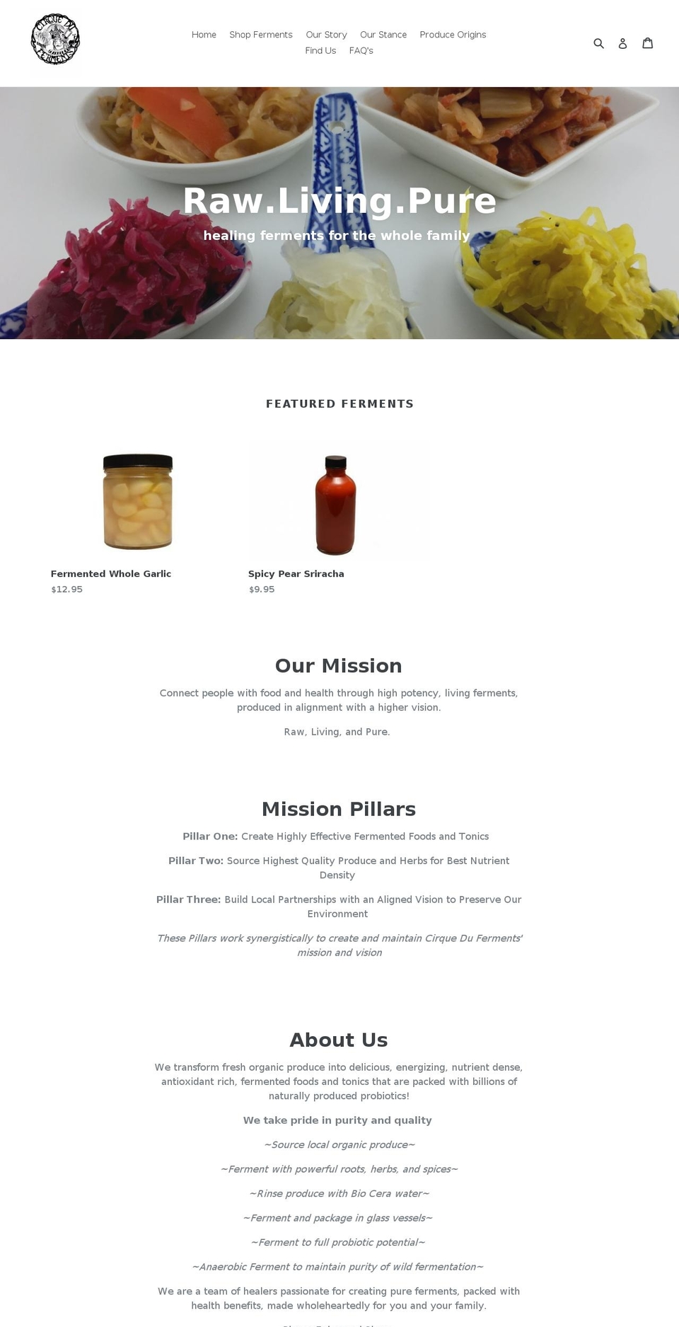 cirqueduferments.com shopify website screenshot