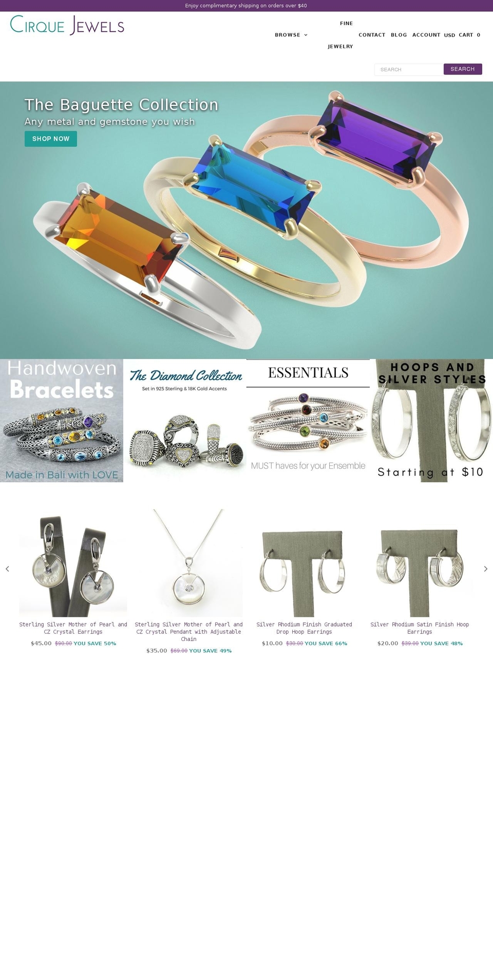 cirquejewelry.com — Shopify storefront screenshot