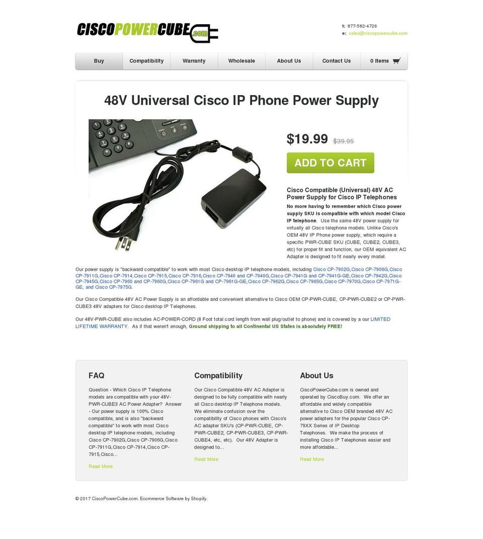 ciscopowercube.com shopify website screenshot