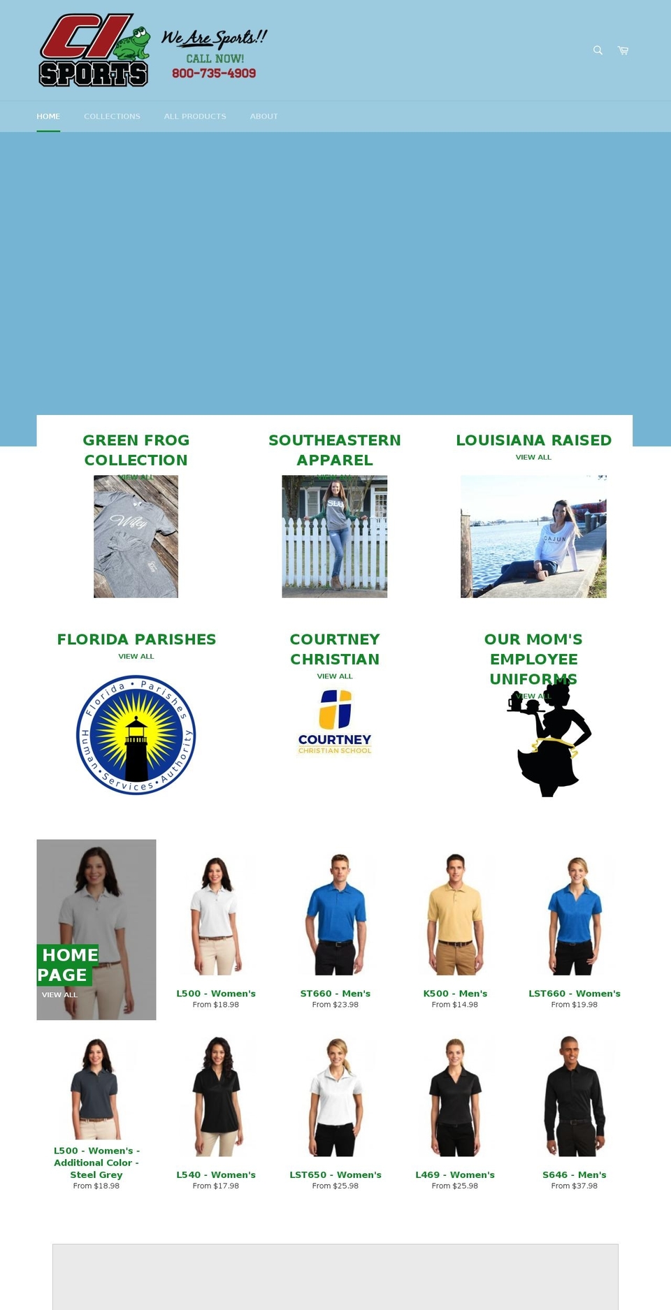 cisportsinc.com — Shopify storefront screenshot