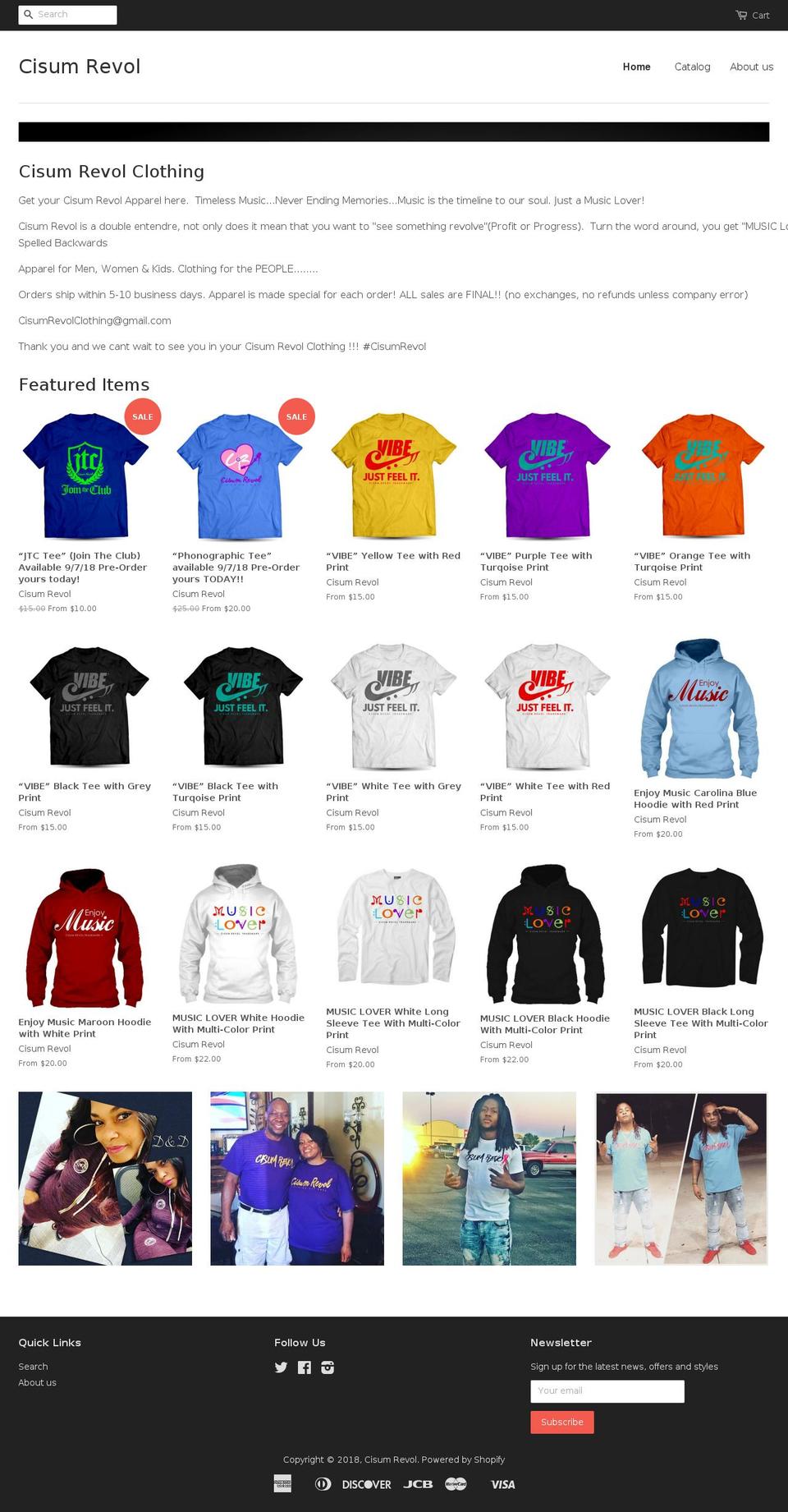 cisumrevol.com shopify website screenshot