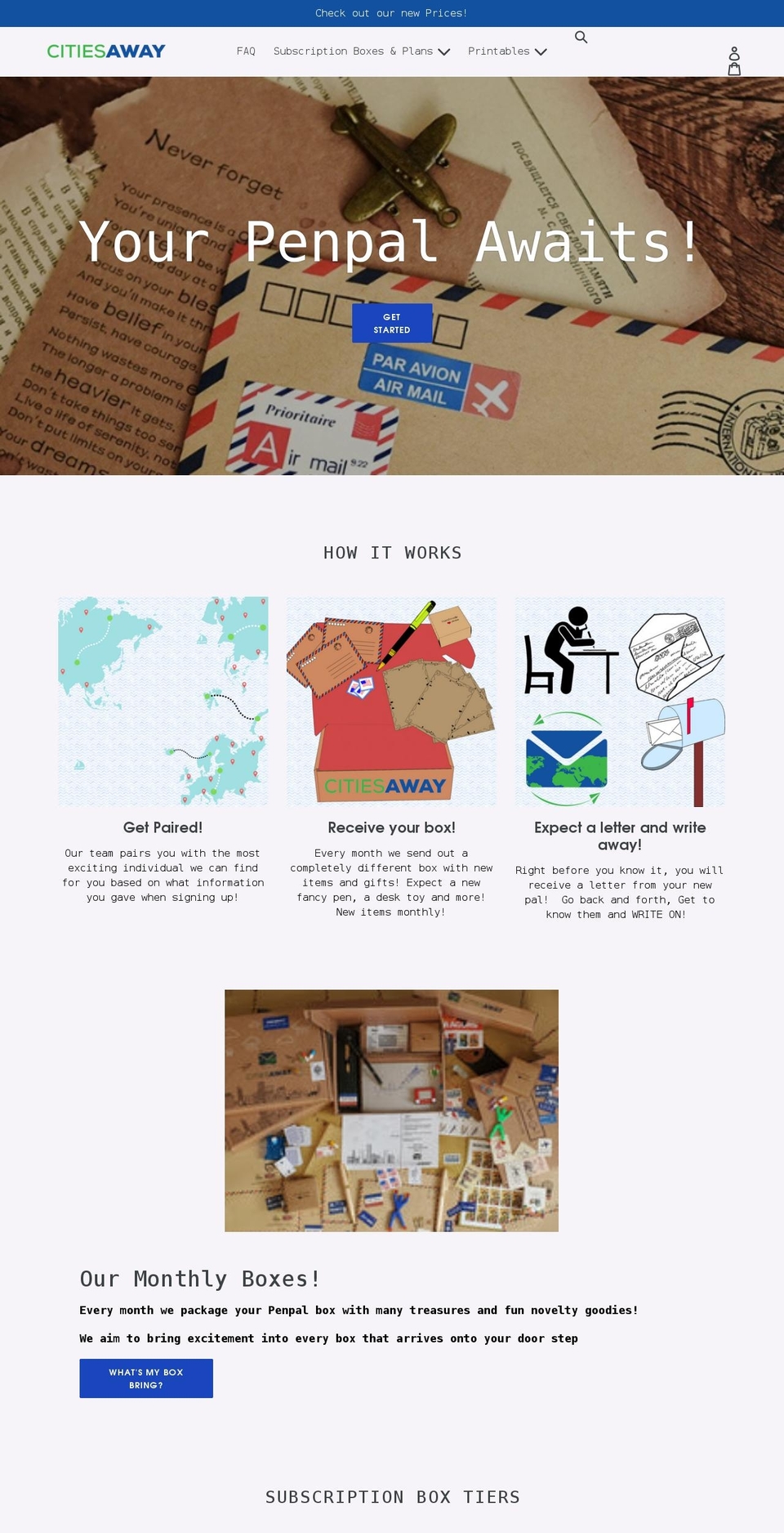 citiesaway.com shopify website screenshot