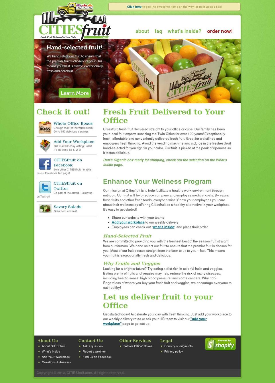 citiesfruit.com shopify website screenshot