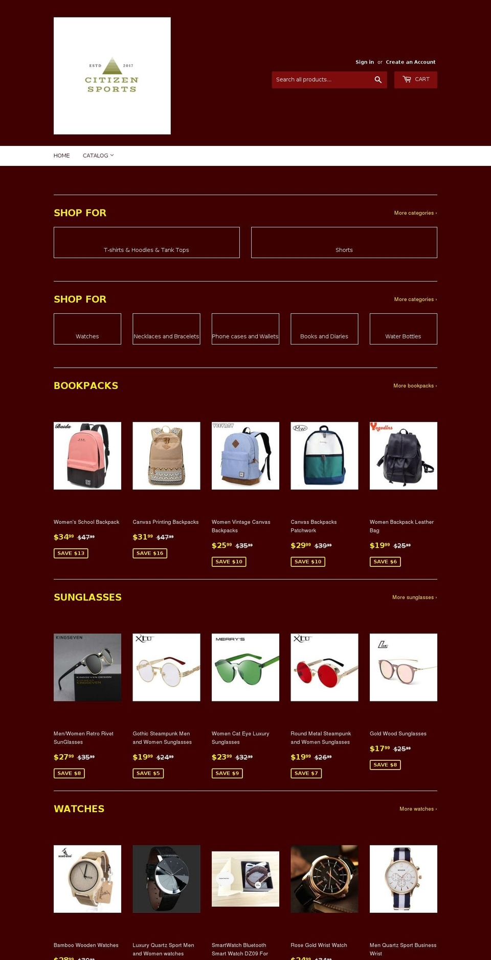 citizen-sports.com — Shopify storefront screenshot