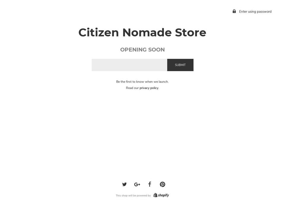 citizennomade.com shopify website screenshot