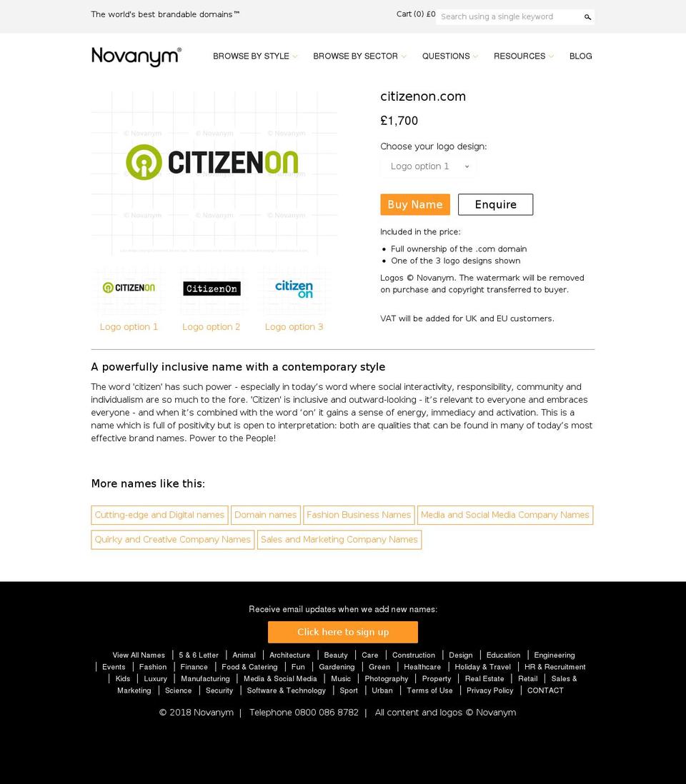 citizenon.com shopify website screenshot