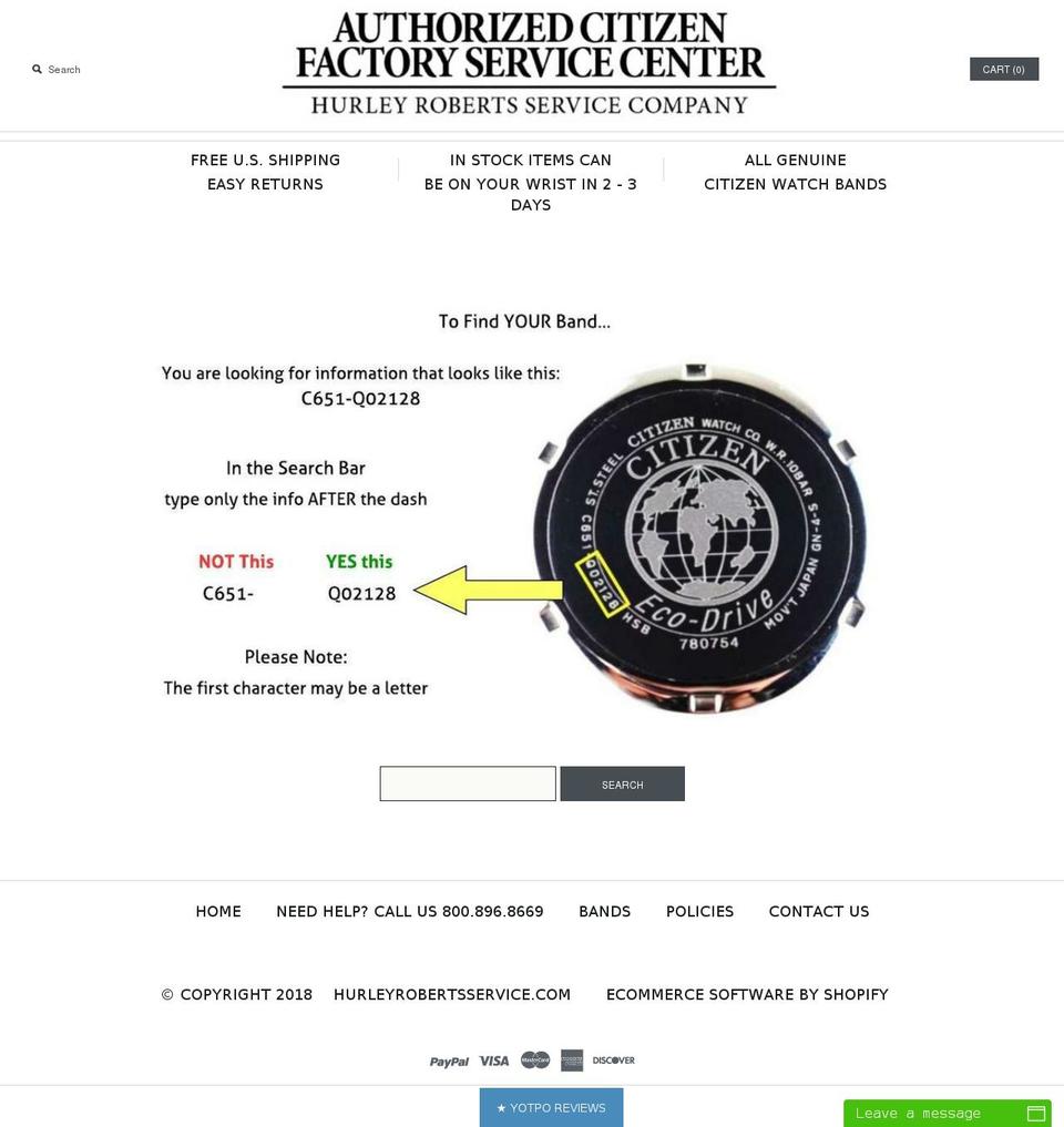 citizenwatchband.com — Shopify storefront screenshot