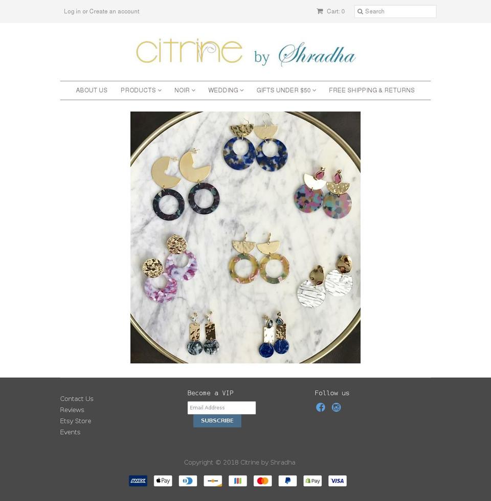 citrinebyshradha.com — Shopify storefront screenshot