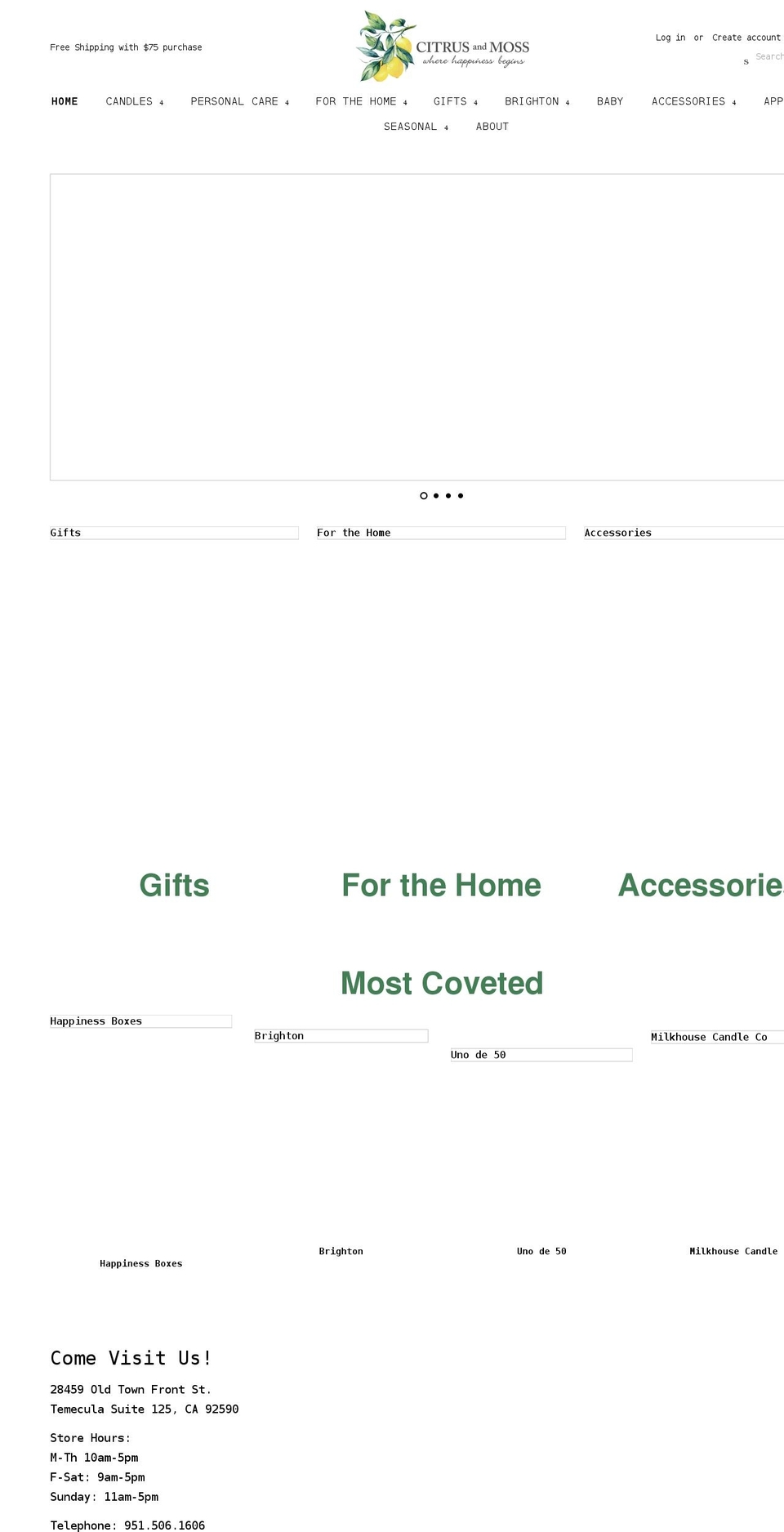 citrusandmoss.com shopify website screenshot