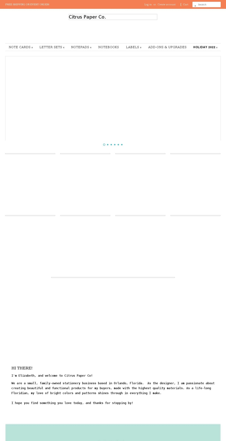 citruspaperco.com — Shopify storefront screenshot