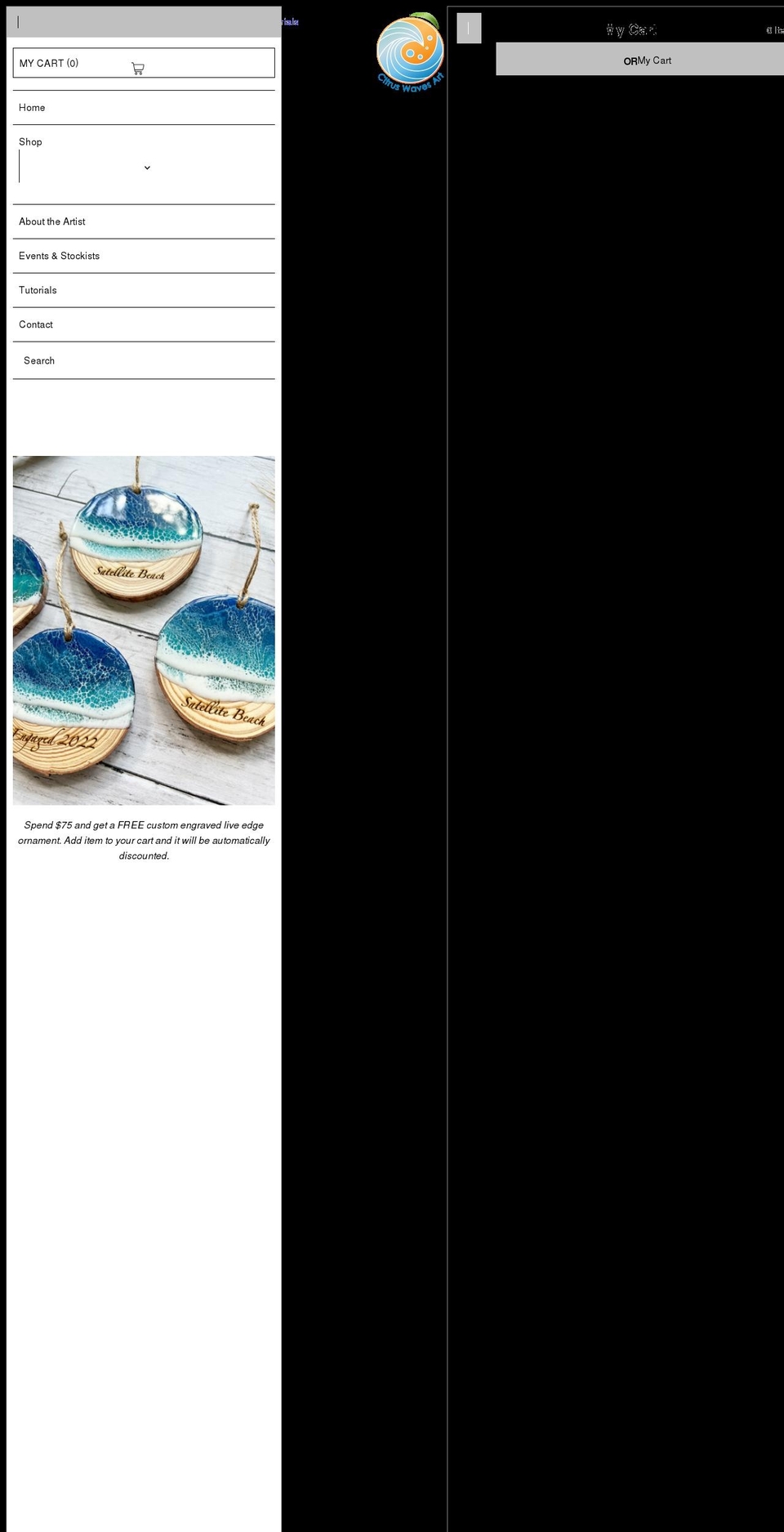 citruswavesart.com shopify website screenshot