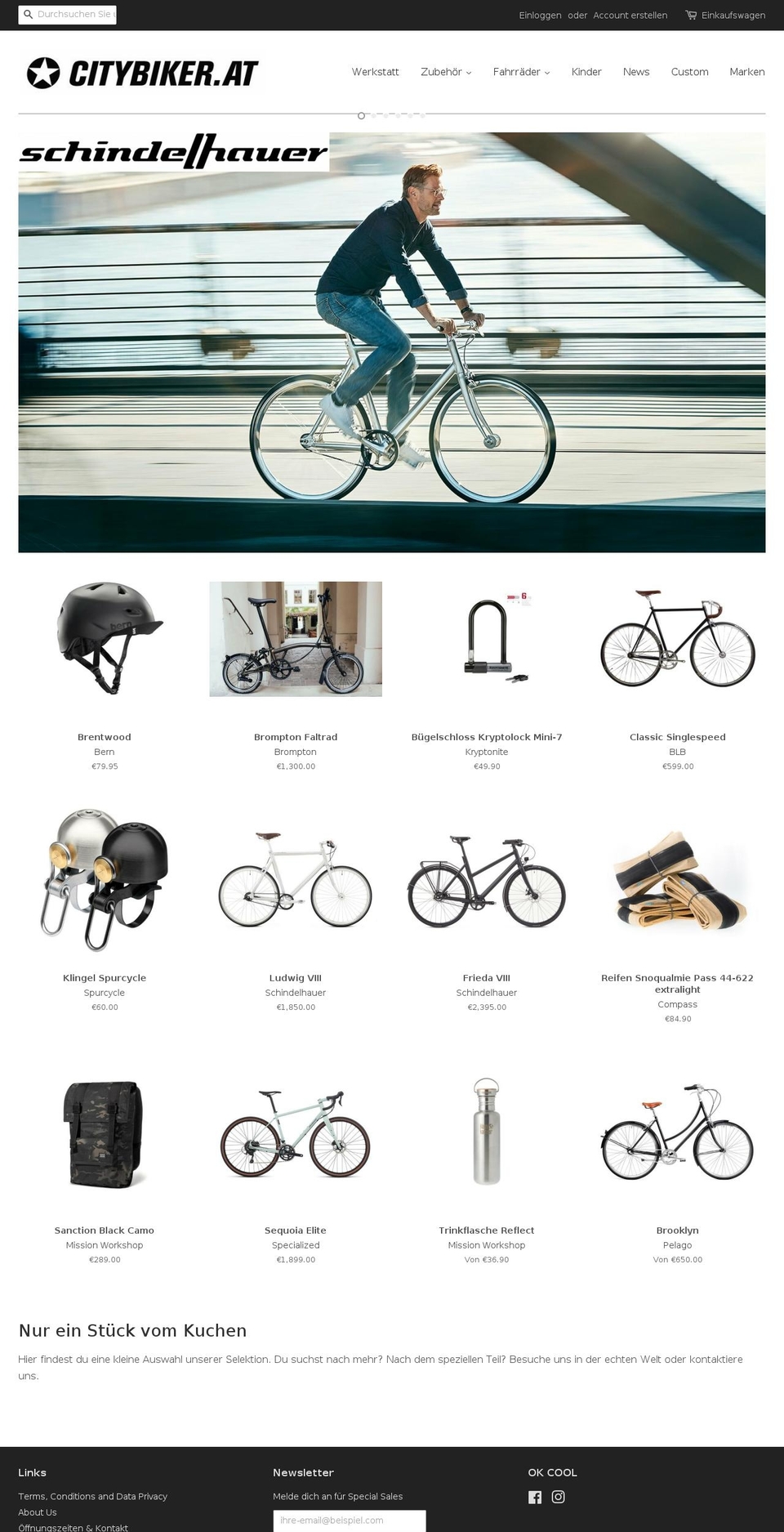 city-biker.at shopify website screenshot