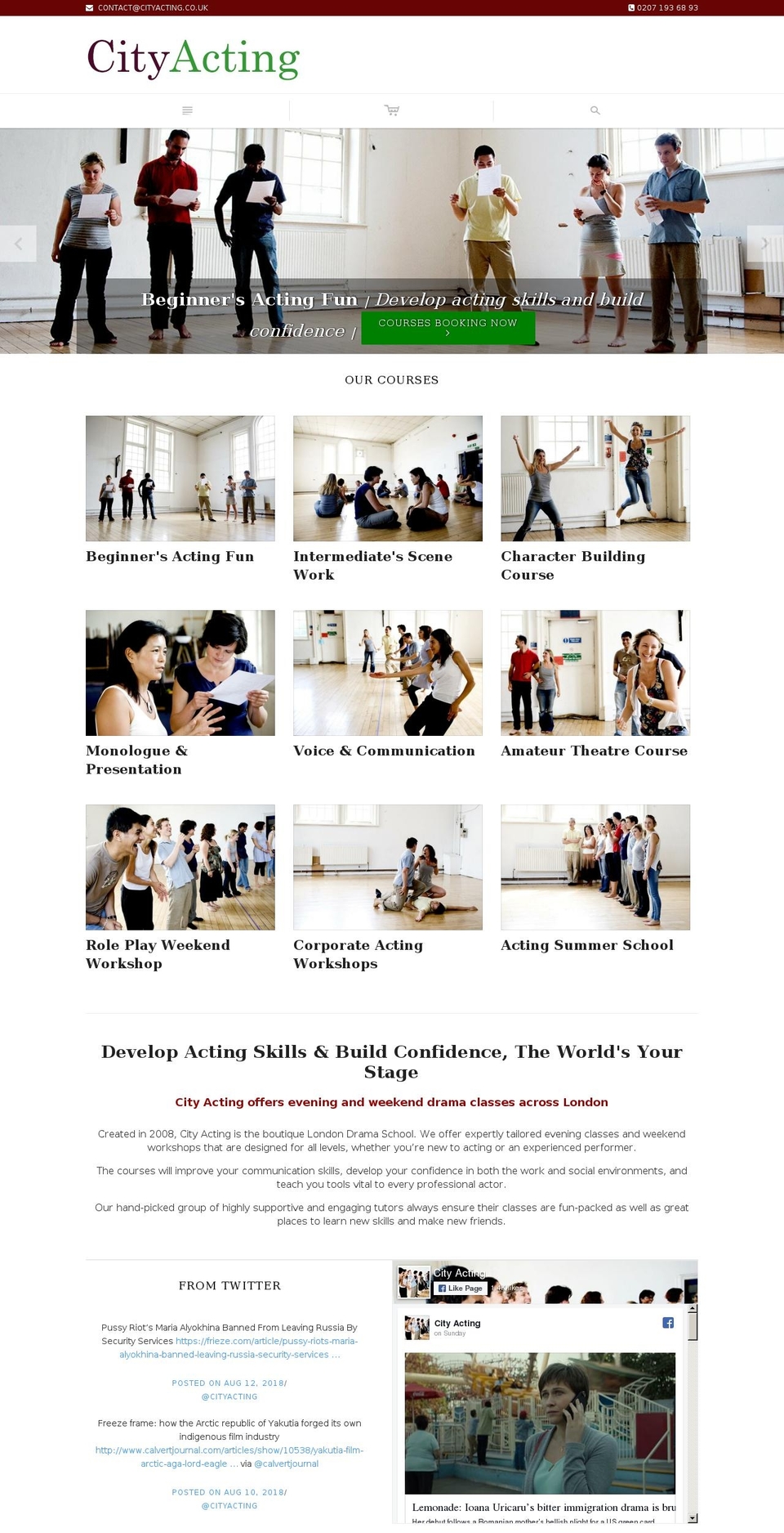 cityacting.com — Shopify storefront screenshot