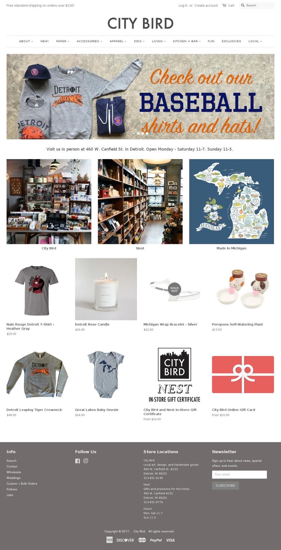 citybirddetroit.com shopify website screenshot