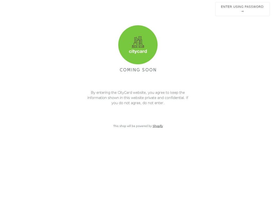 citycards.ca shopify website screenshot