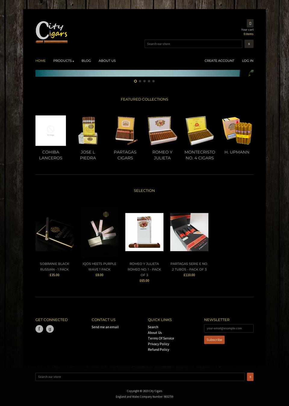 citycigars.co.uk shopify website screenshot