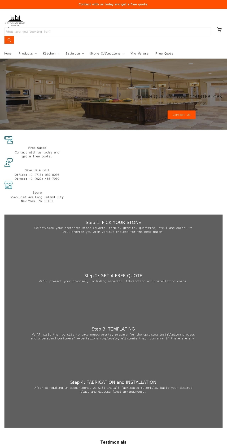 citycountertops.com shopify website screenshot