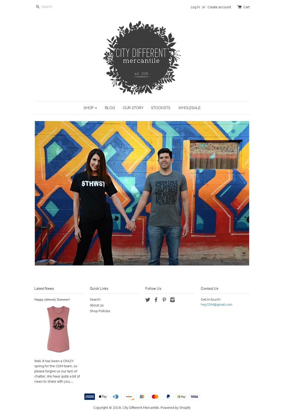 citydifferentmercantile.com — Shopify storefront screenshot
