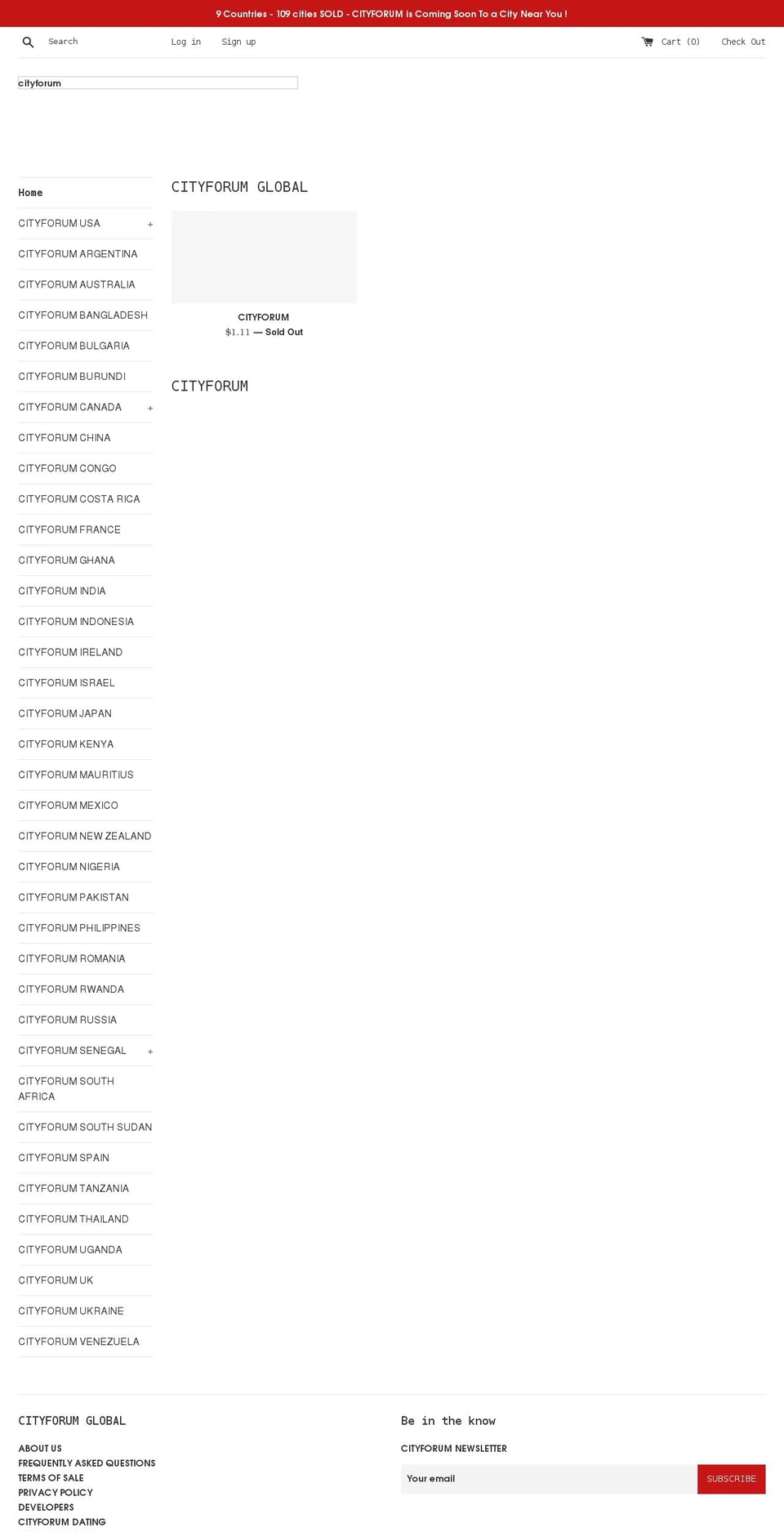 cityforumglobal.com shopify website screenshot