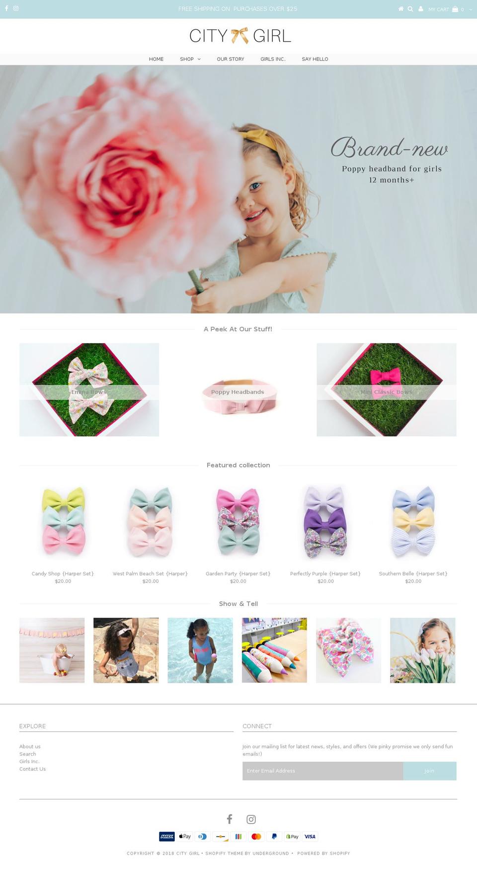 citygirlbows.com shopify website screenshot
