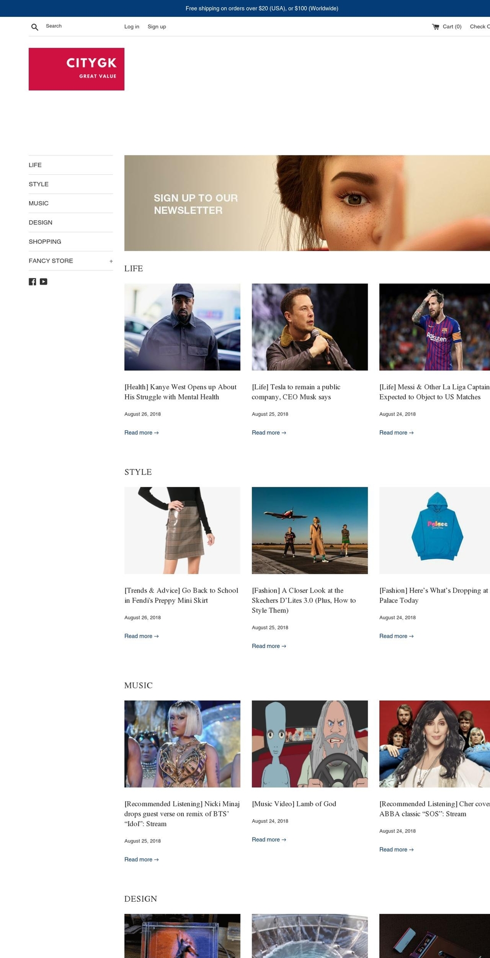 citygk.com — Shopify storefront screenshot