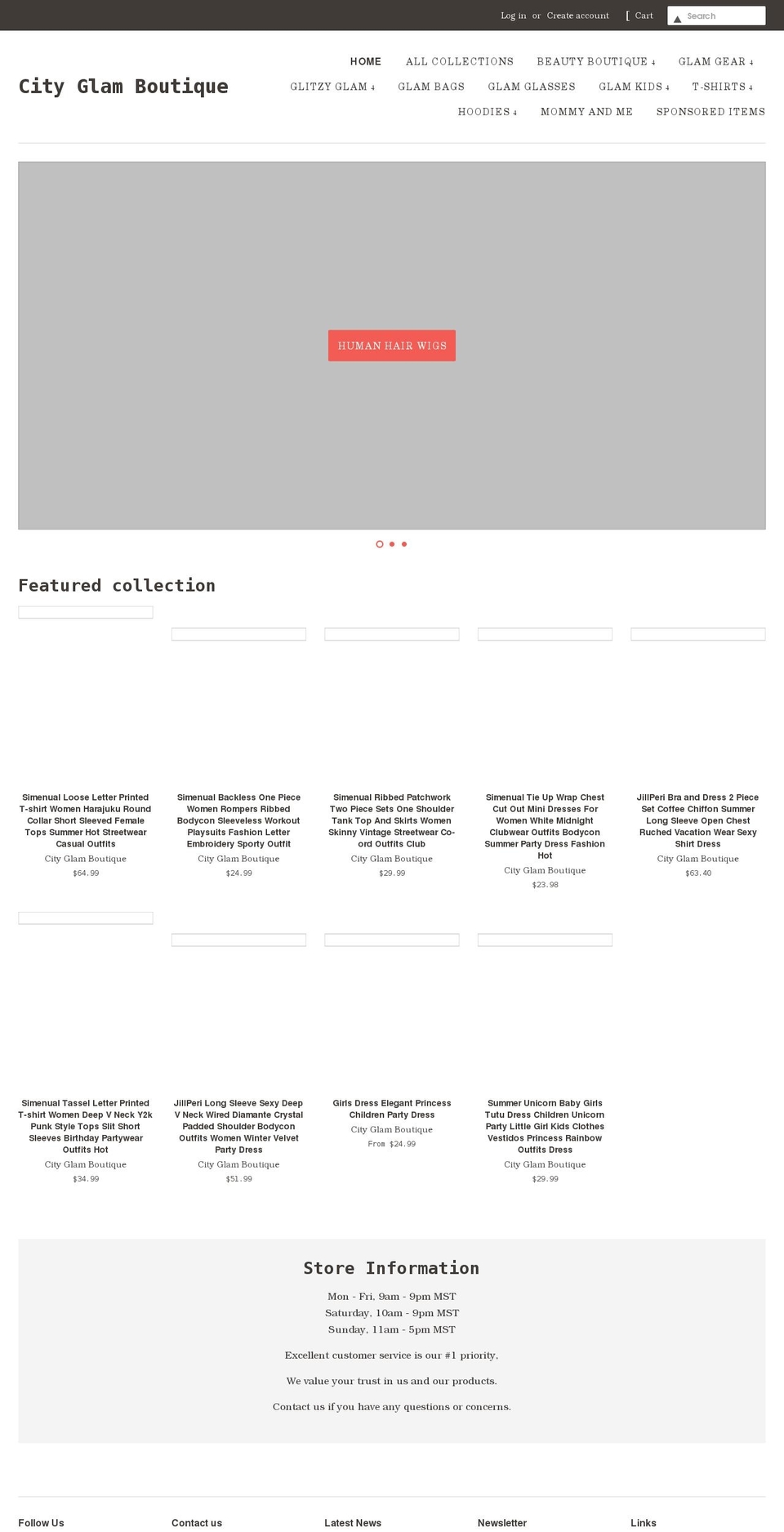 cityglamboutique.com shopify website screenshot