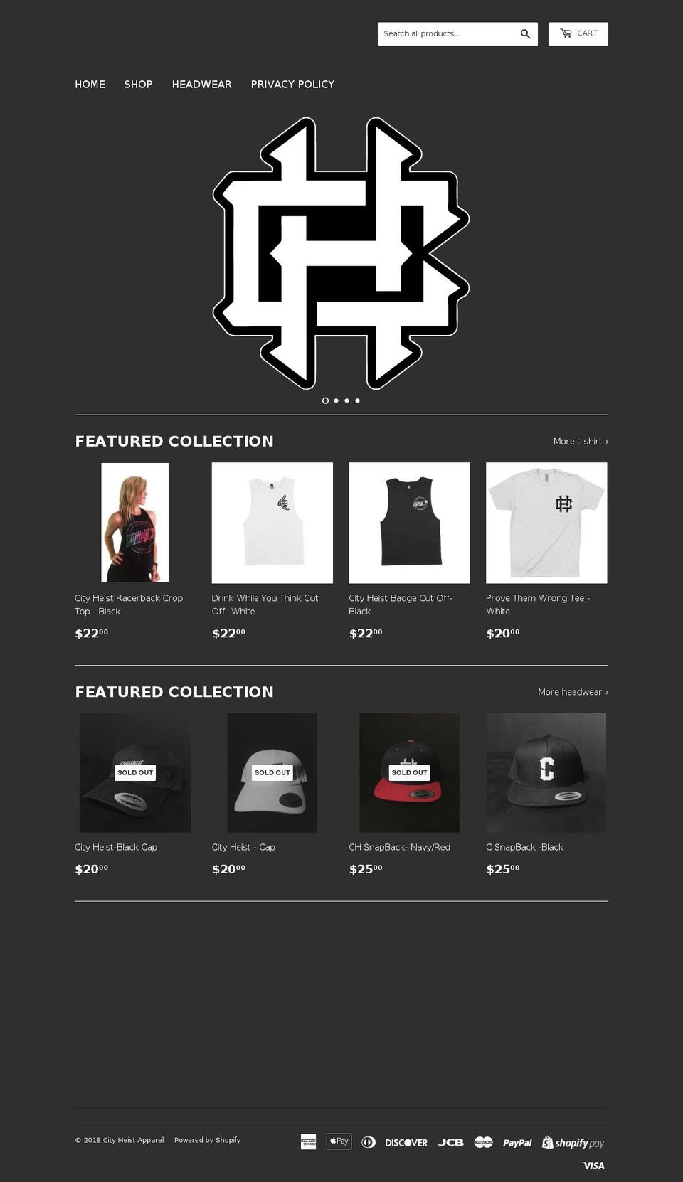 cityheistapparel.com shopify website screenshot